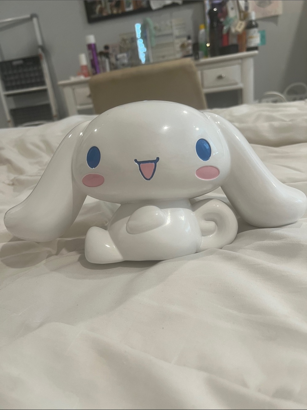 Sanrio Cinnamoroll White Figure with Blue Eyes and Pink Cheeks